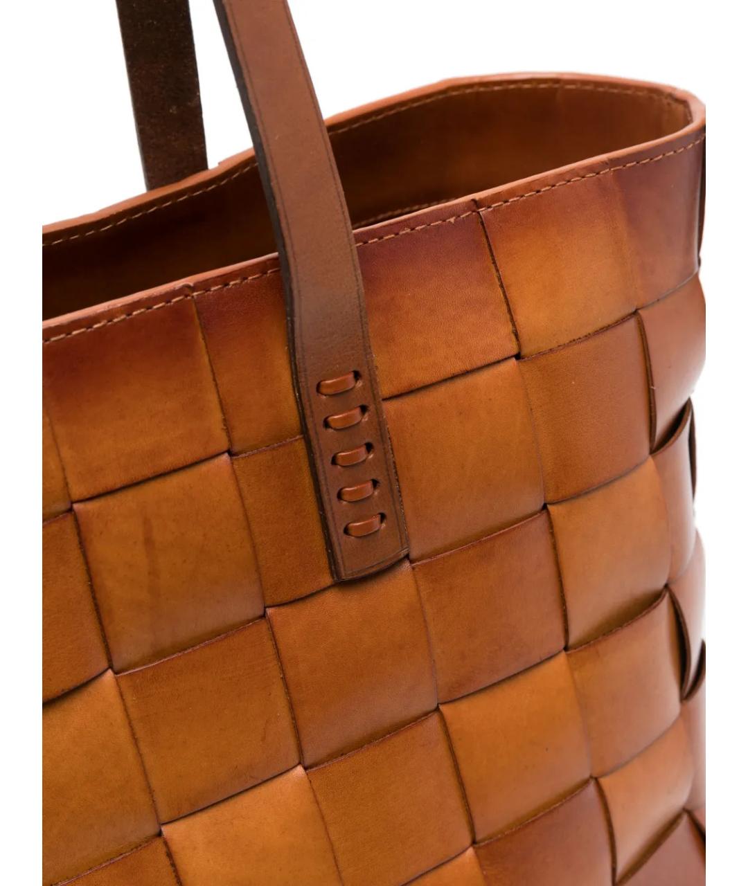 Dragon Diffusion Коричневая кожаная сумка тоут, фото 4