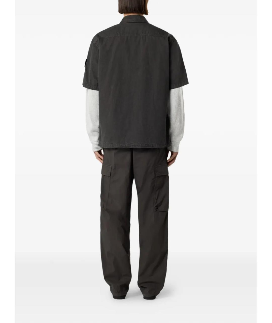 STONE ISLAND Серая хлопковая кэжуал рубашка, фото 3