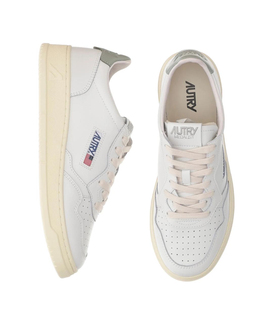 AUTRY Белые кожаные низкие кроссовки / кеды, фото 4
