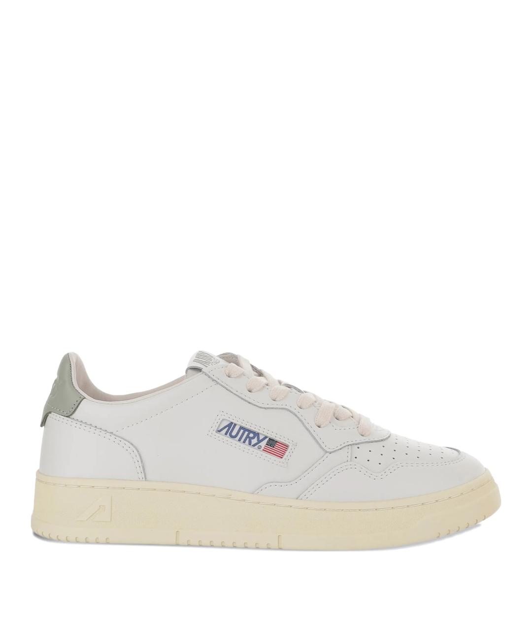 AUTRY Белые кожаные низкие кроссовки / кеды, фото 1