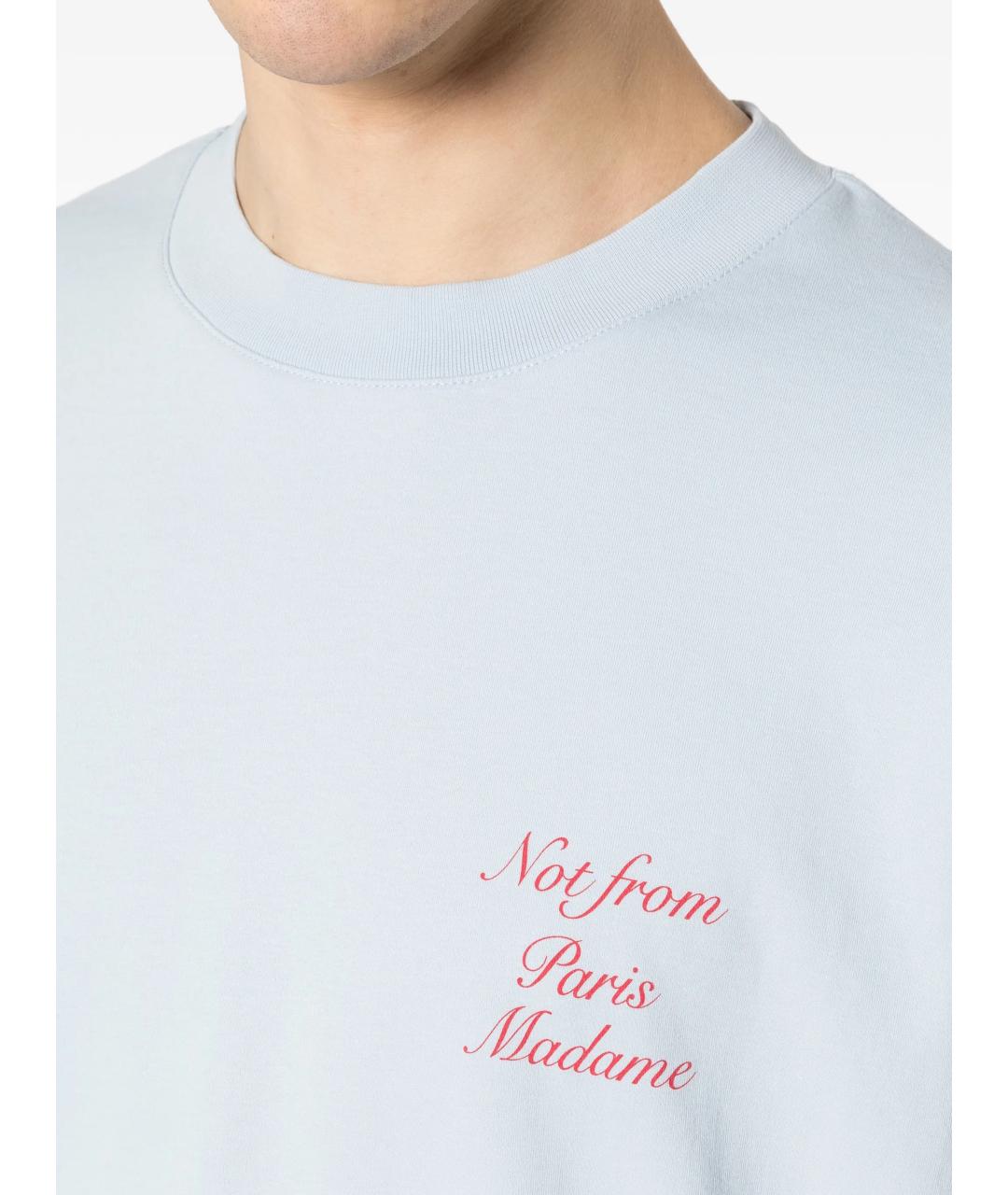 Drole de Monsieur Голубая хлопковая футболка, фото 5