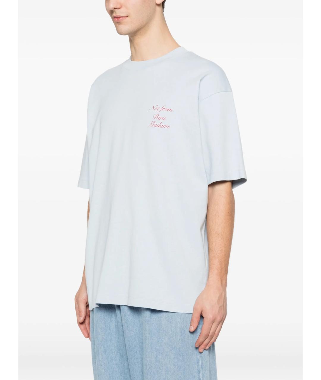 Drole de Monsieur Голубая хлопковая футболка, фото 4