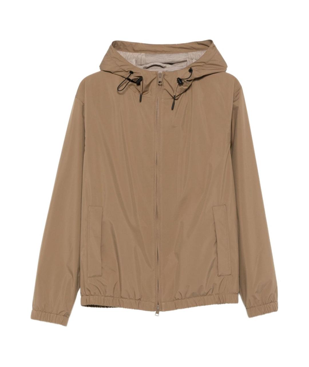 LARDINI Бежевая полиэстеровая куртка, фото 1