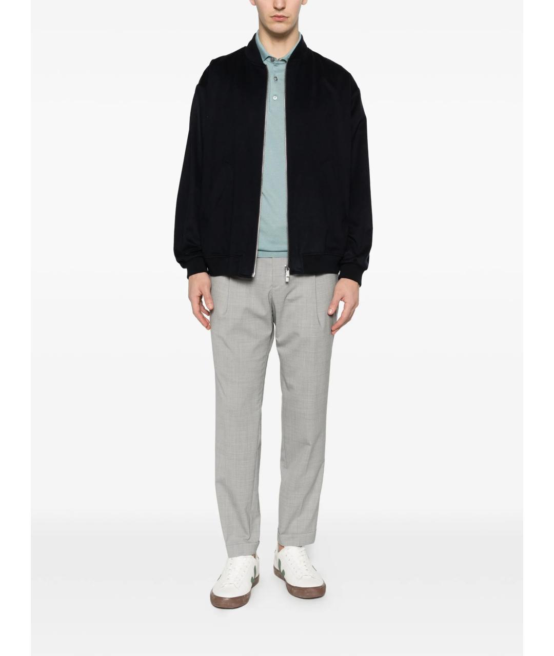 LARDINI Голубое хлопковое поло с коротким рукавом, фото 2