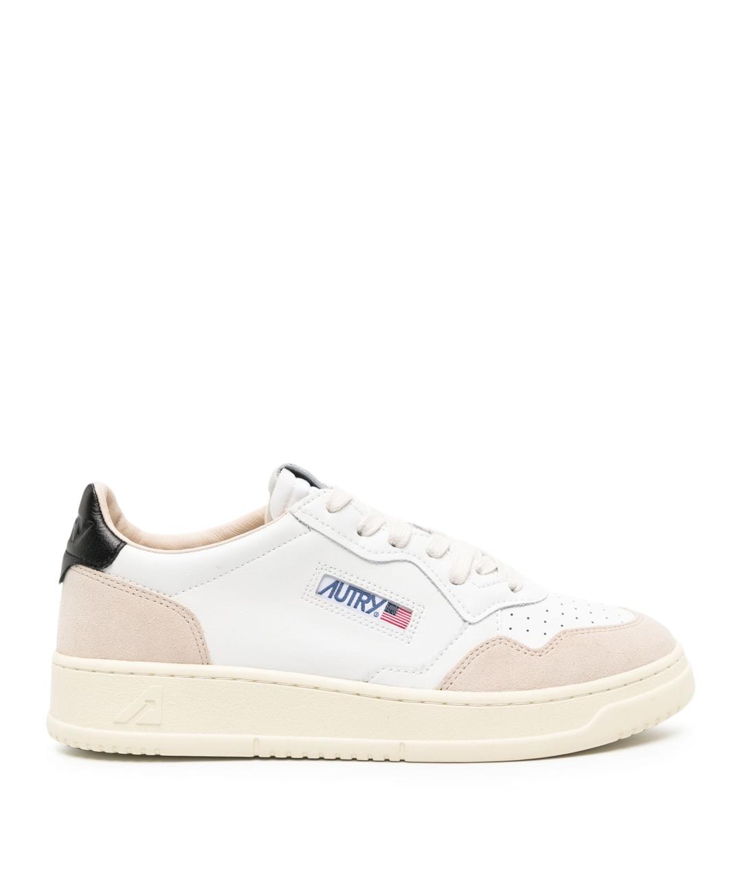 AUTRY Белые кожаные низкие кроссовки / кеды, фото 1