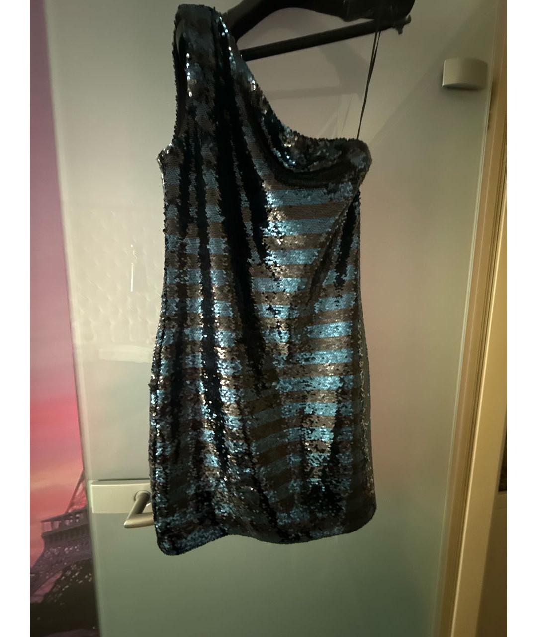 American vintage Темно-синее полиэстеровое коктейльное платье, фото 8