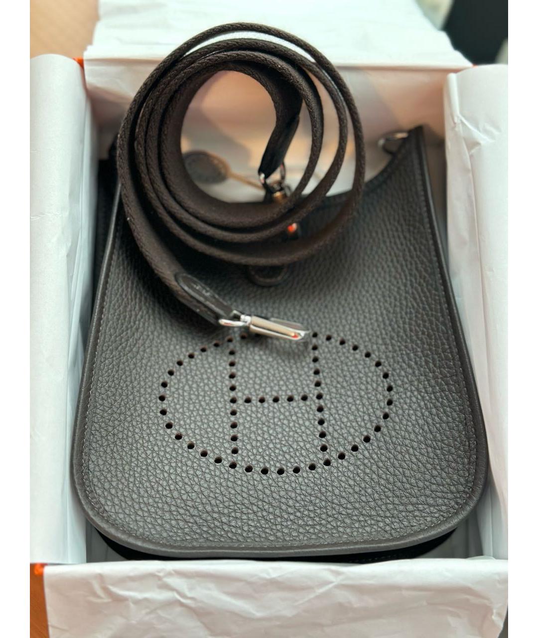 HERMES Коричневая кожаная сумка через плечо, фото 4