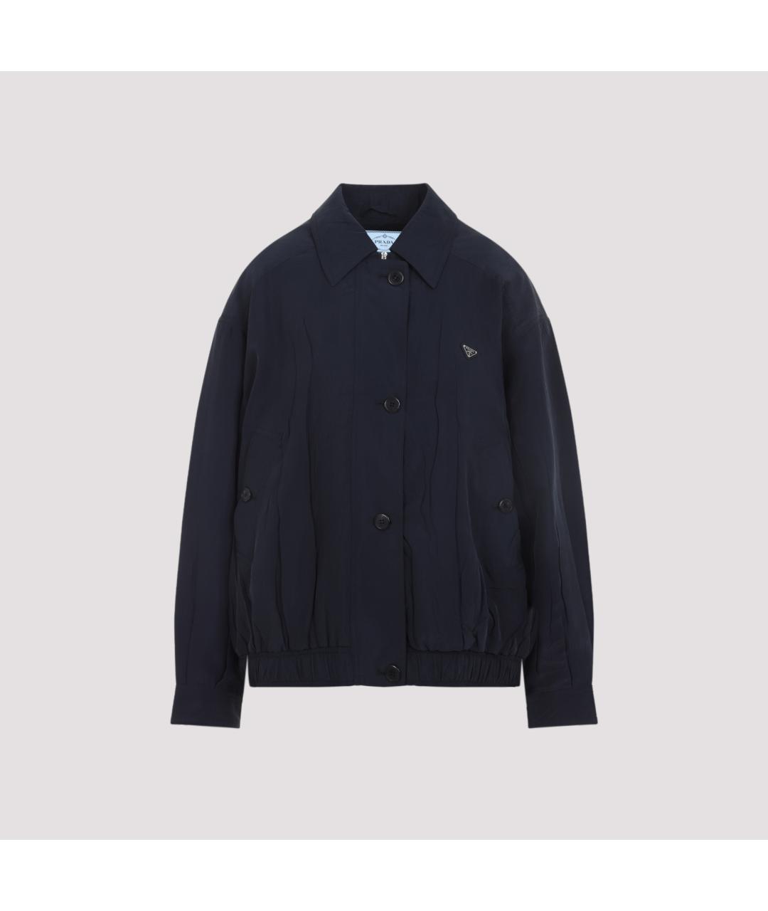 PRADA Темно-синяя шелковая куртка, фото 3