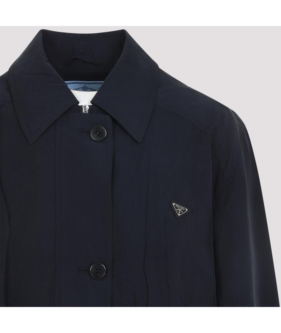 PRADA Темно-синяя шелковая куртка, фото 5