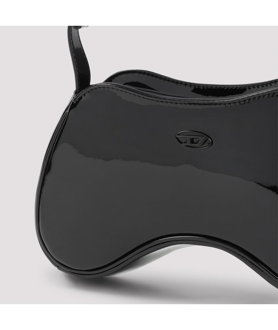 DIESEL Черная сумка через плечо из искусственной кожи, фото 4