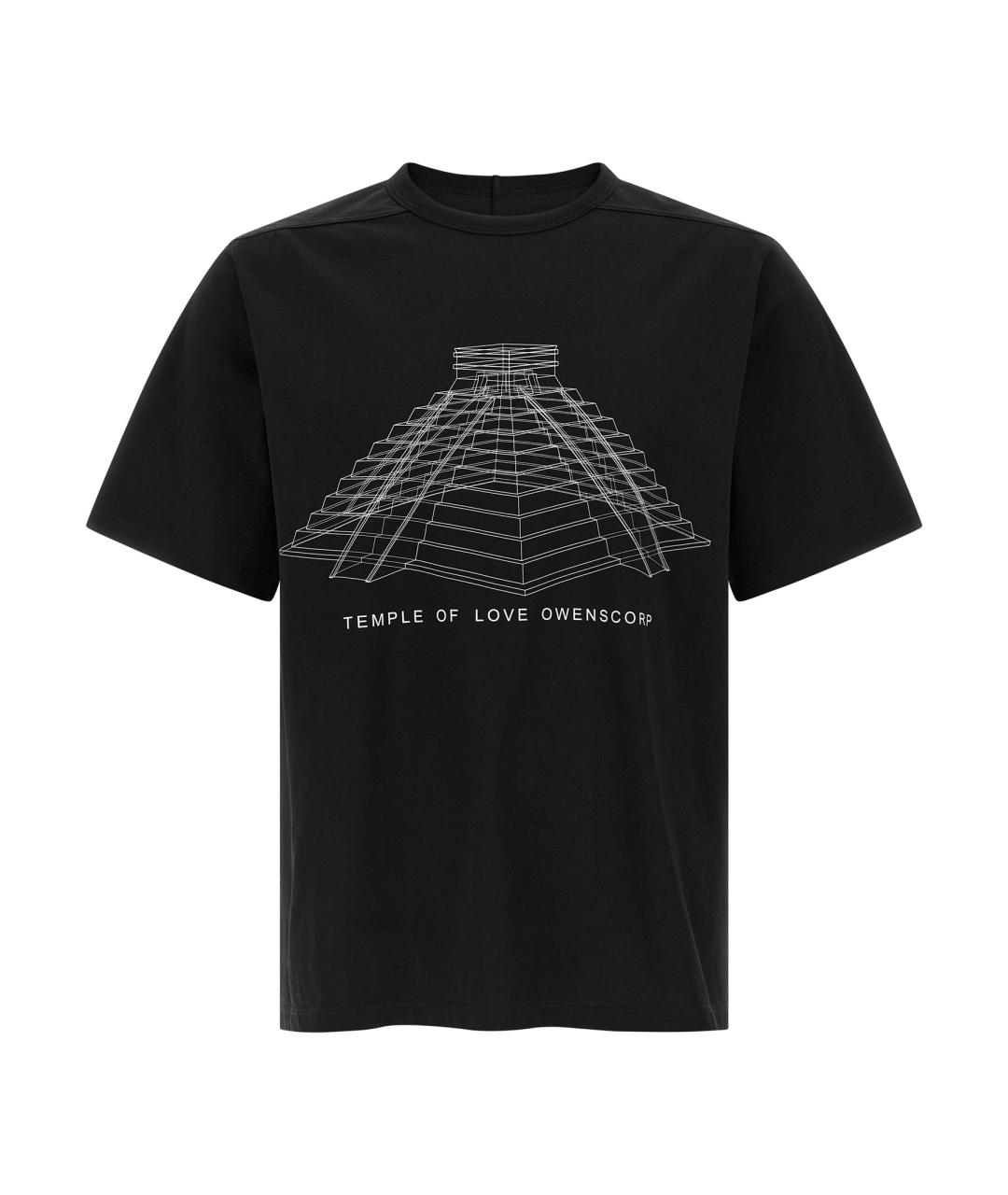 RICK OWENS Черная хлопковая футболка, фото 1