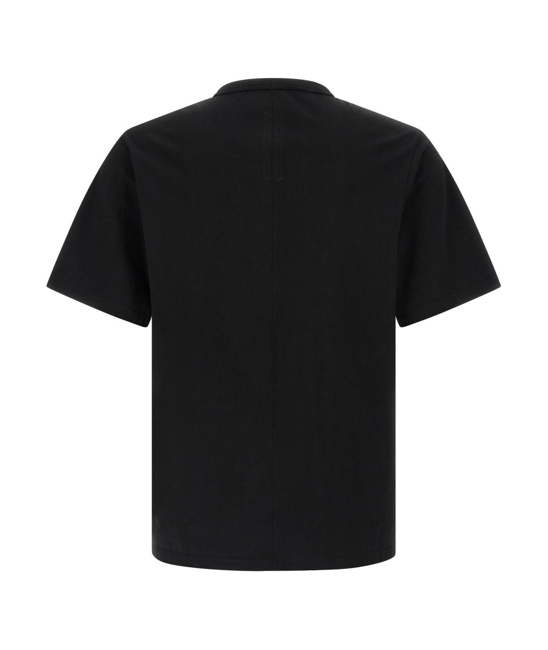 RICK OWENS Черная хлопковая футболка, фото 2