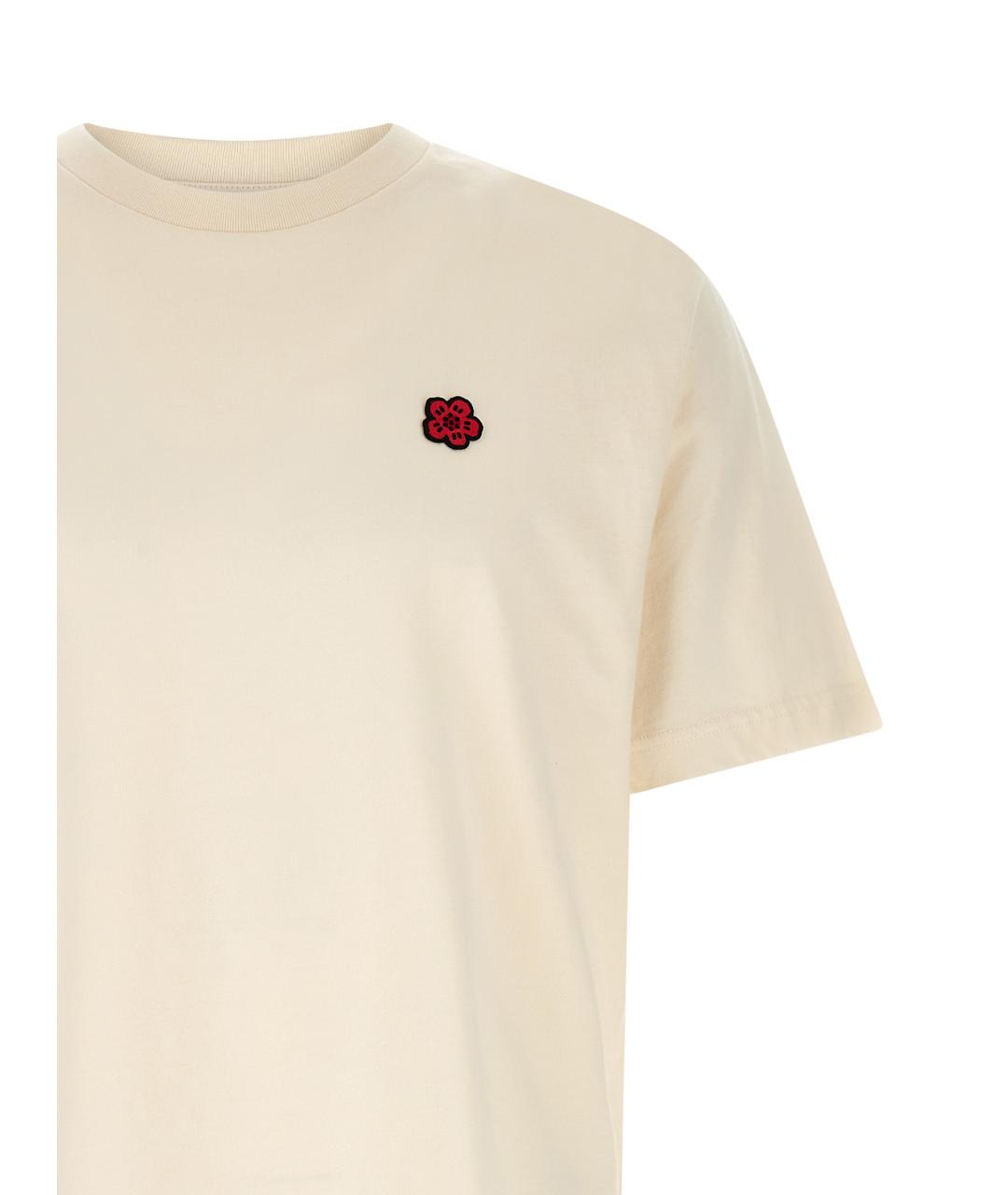 KENZO Бежевая хлопковая футболка, фото 3