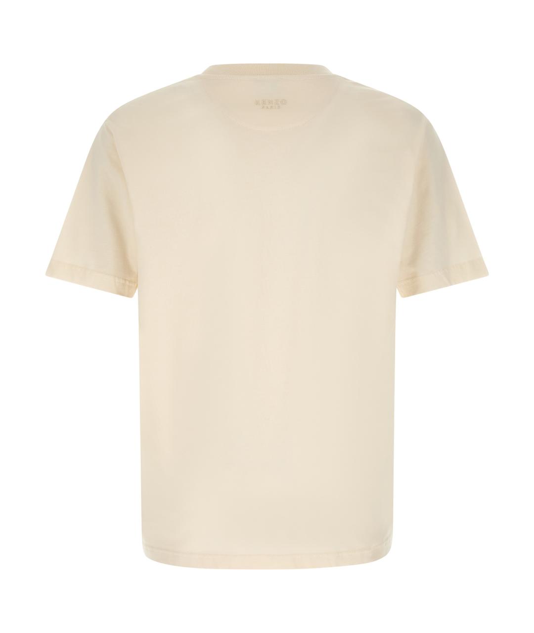 KENZO Бежевая хлопковая футболка, фото 2
