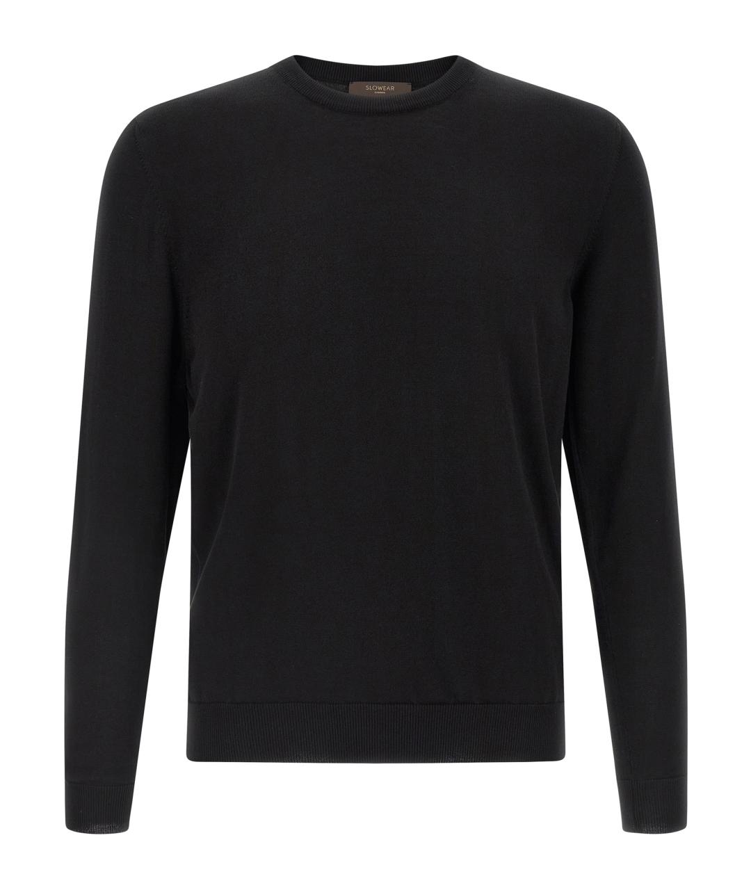 ZANONE Черный хлопковый джемпер / свитер, фото 1