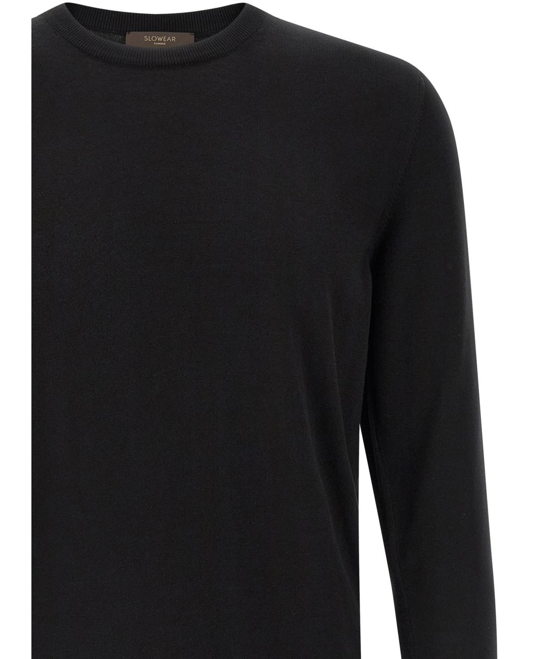 ZANONE Черный хлопковый джемпер / свитер, фото 3