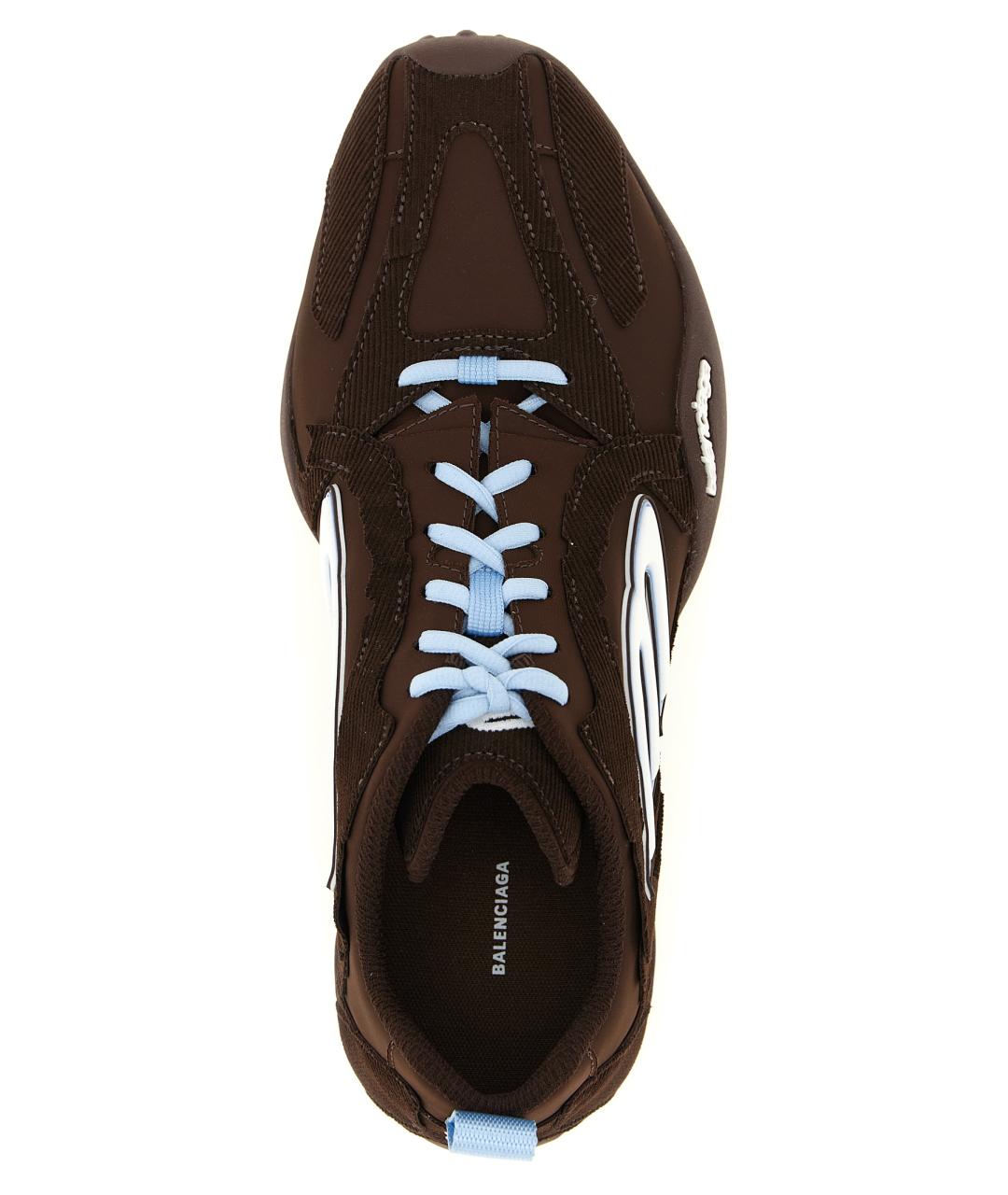 BALENCIAGA Коричневые текстильные низкие кроссовки / кеды, фото 4