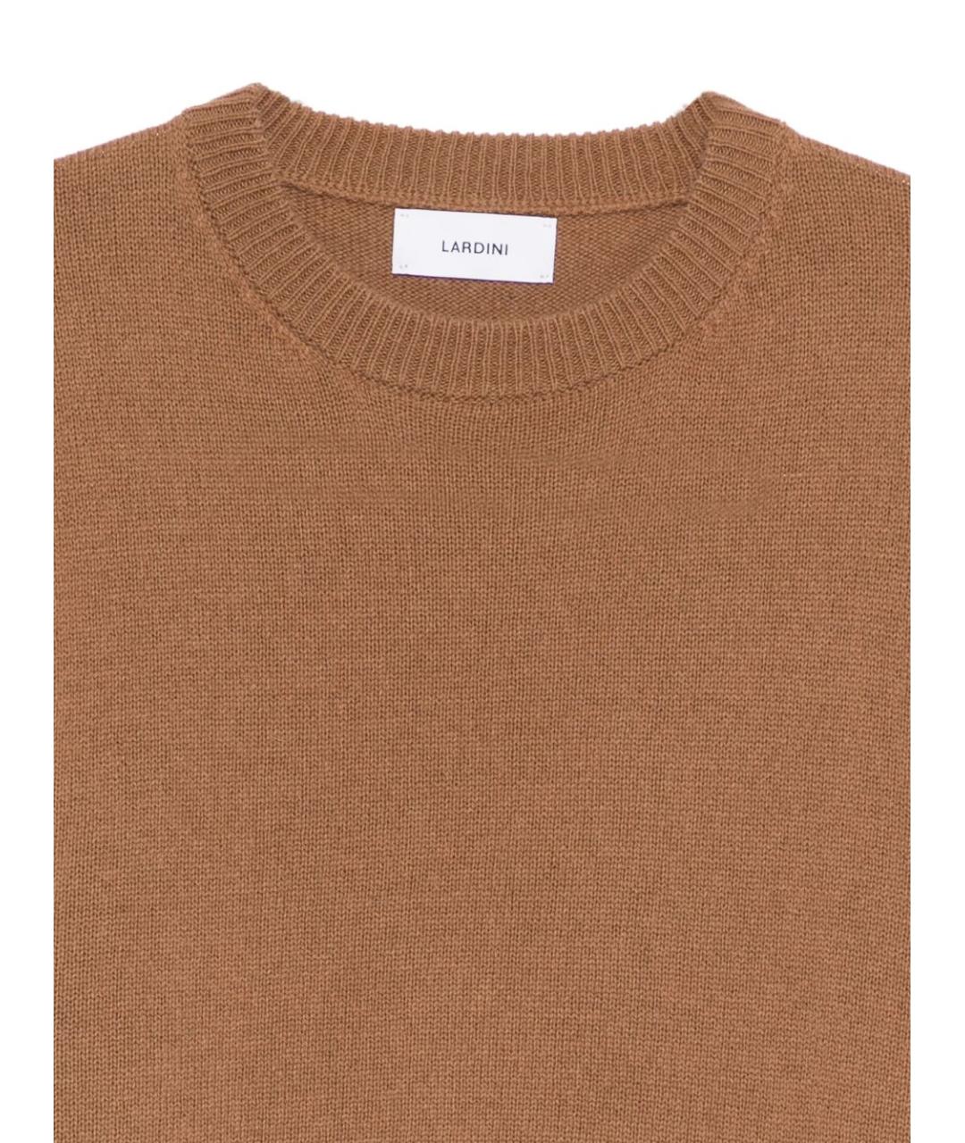 LARDINI Коричневый шерстяной джемпер / свитер, фото 3