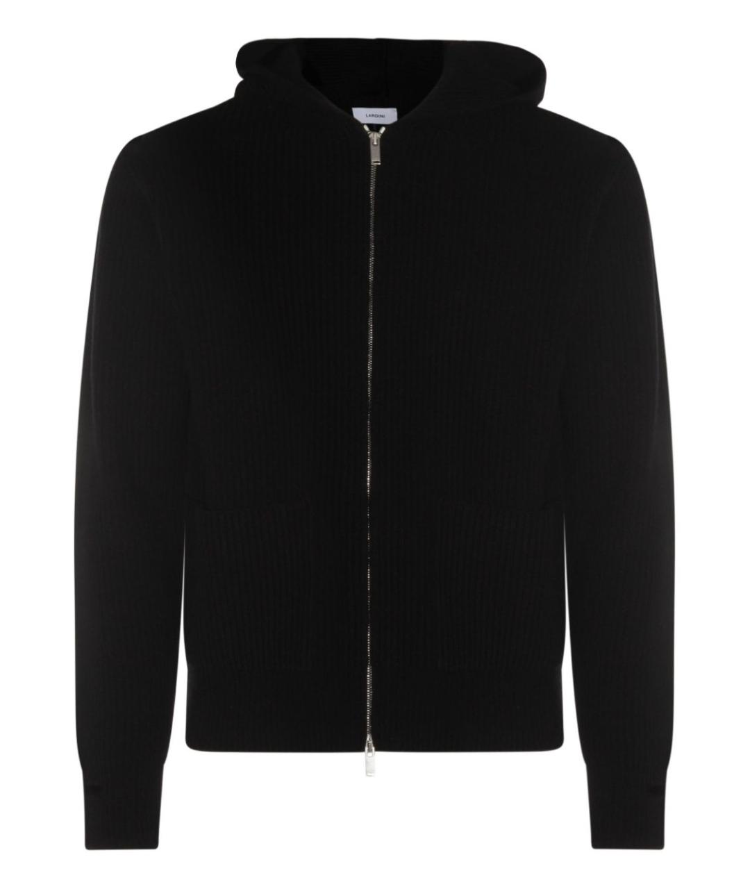 LARDINI Черный шерстяной кардиган, фото 1