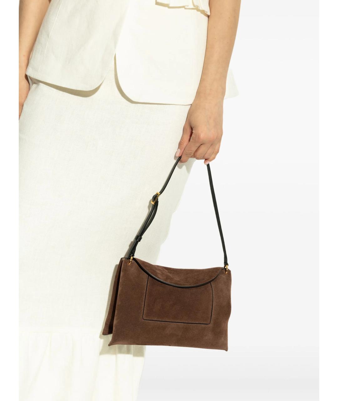 WANDLER Коричневая замшевая сумка через плечо, фото 2