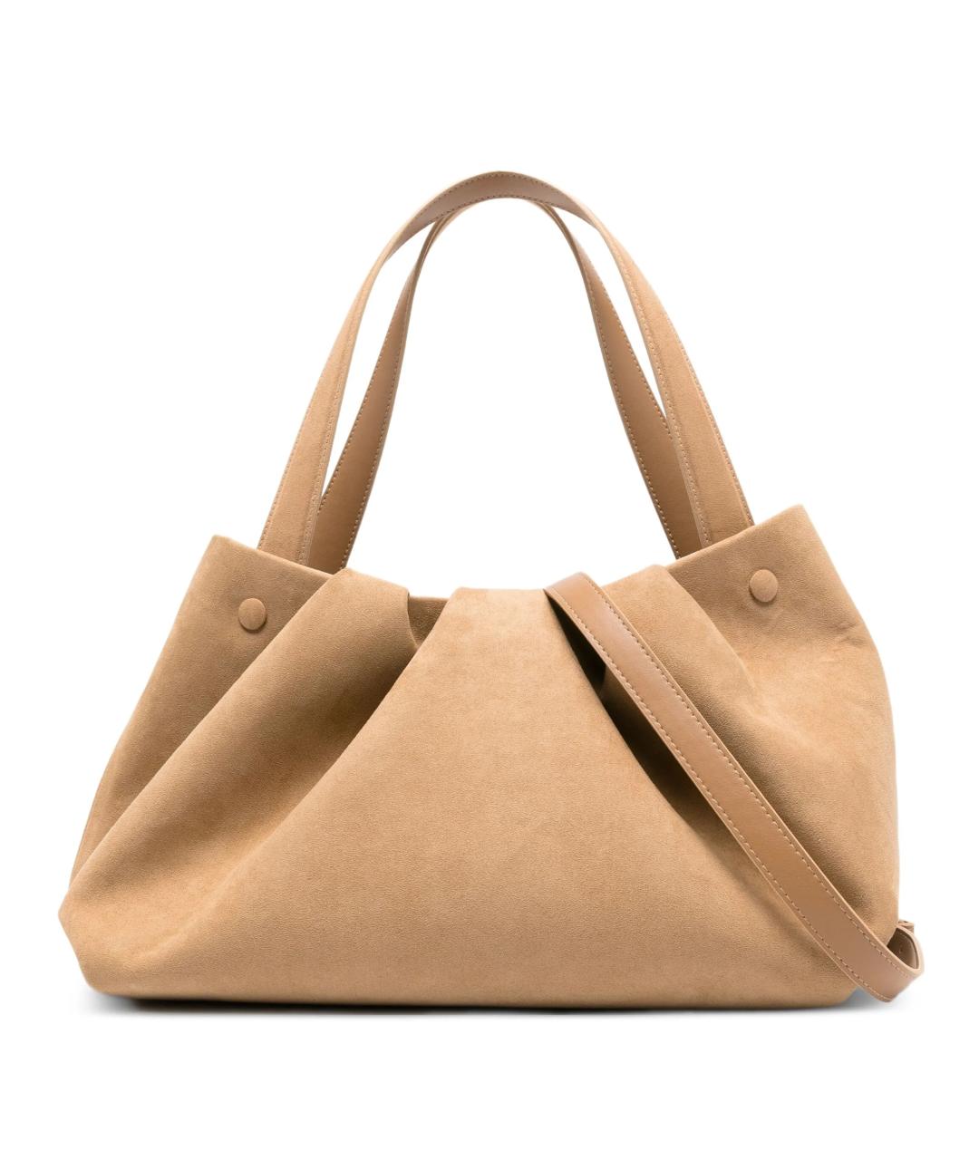 THEMOIRE Бежевая замшевая сумка тоут, фото 1