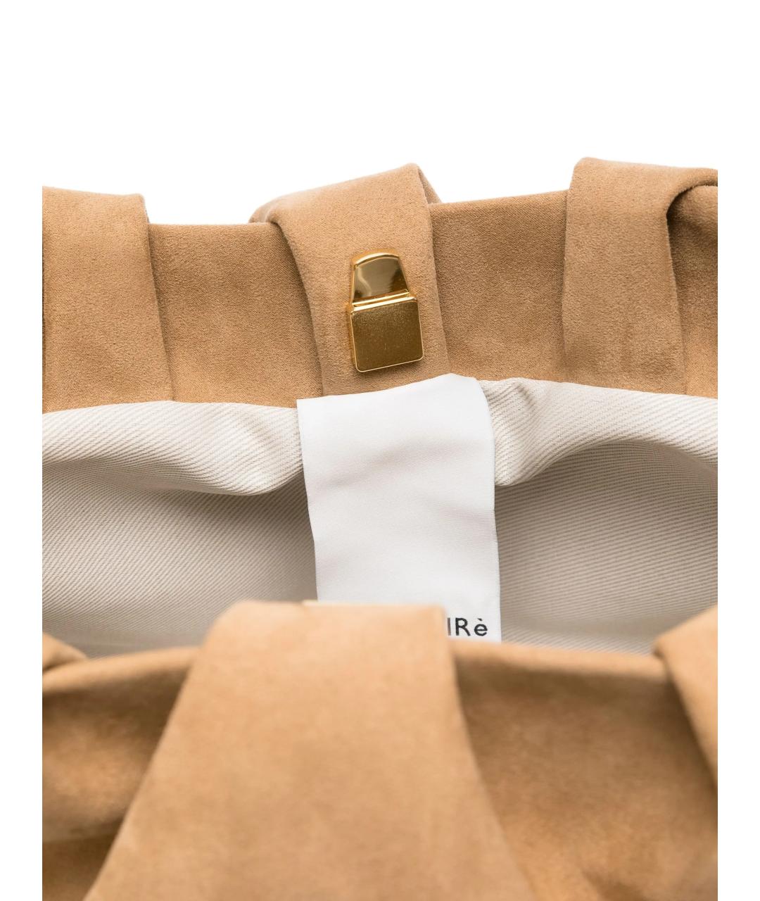 THEMOIRE Бежевая замшевая сумка тоут, фото 5