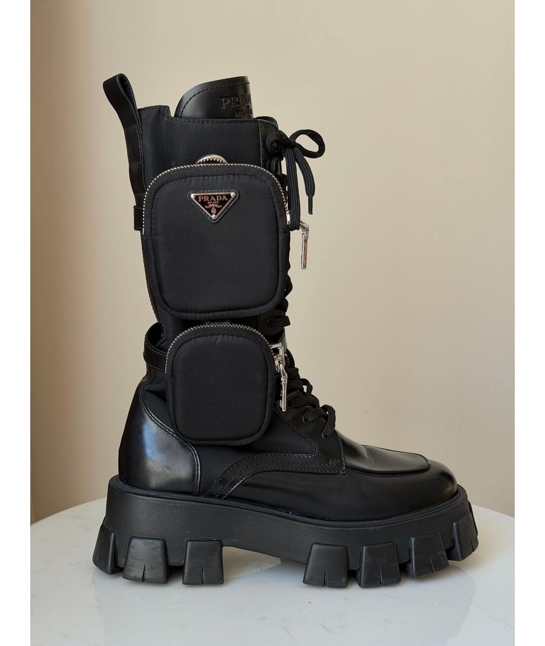 PRADA Черные кожаные ботинки, фото 7