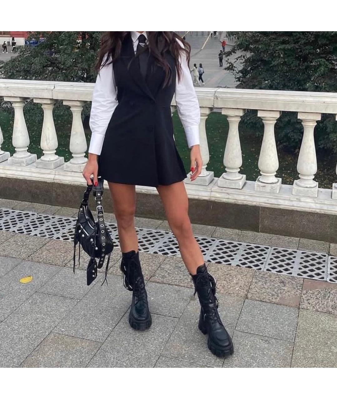 PRADA Черные кожаные ботинки, фото 6