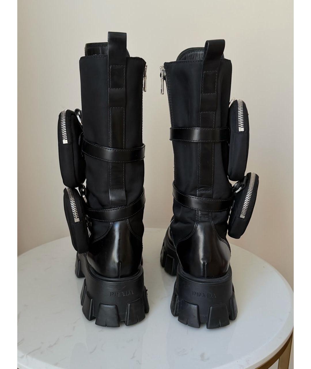 PRADA Черные кожаные ботинки, фото 4