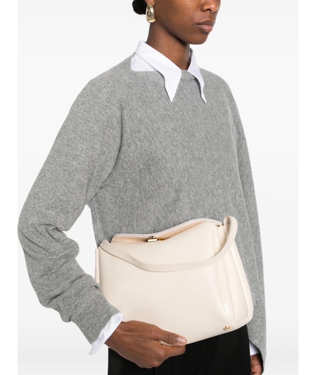 THEMOIRE Белая кожаная сумка через плечо, фото 2