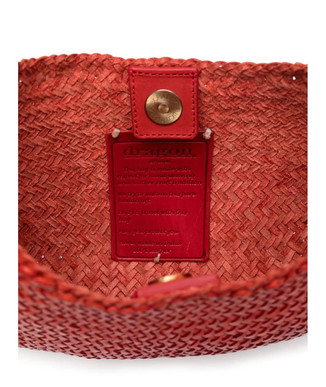 Dragon Diffusion Красная кожаная сумка через плечо, фото 5