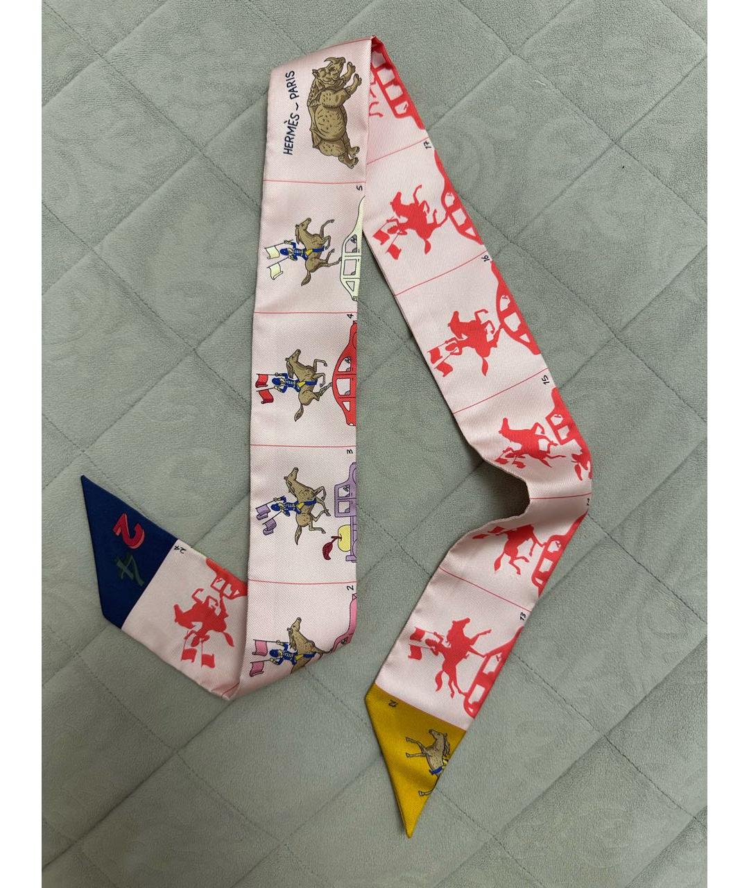 HERMES Мульти шелковый платок, фото 5