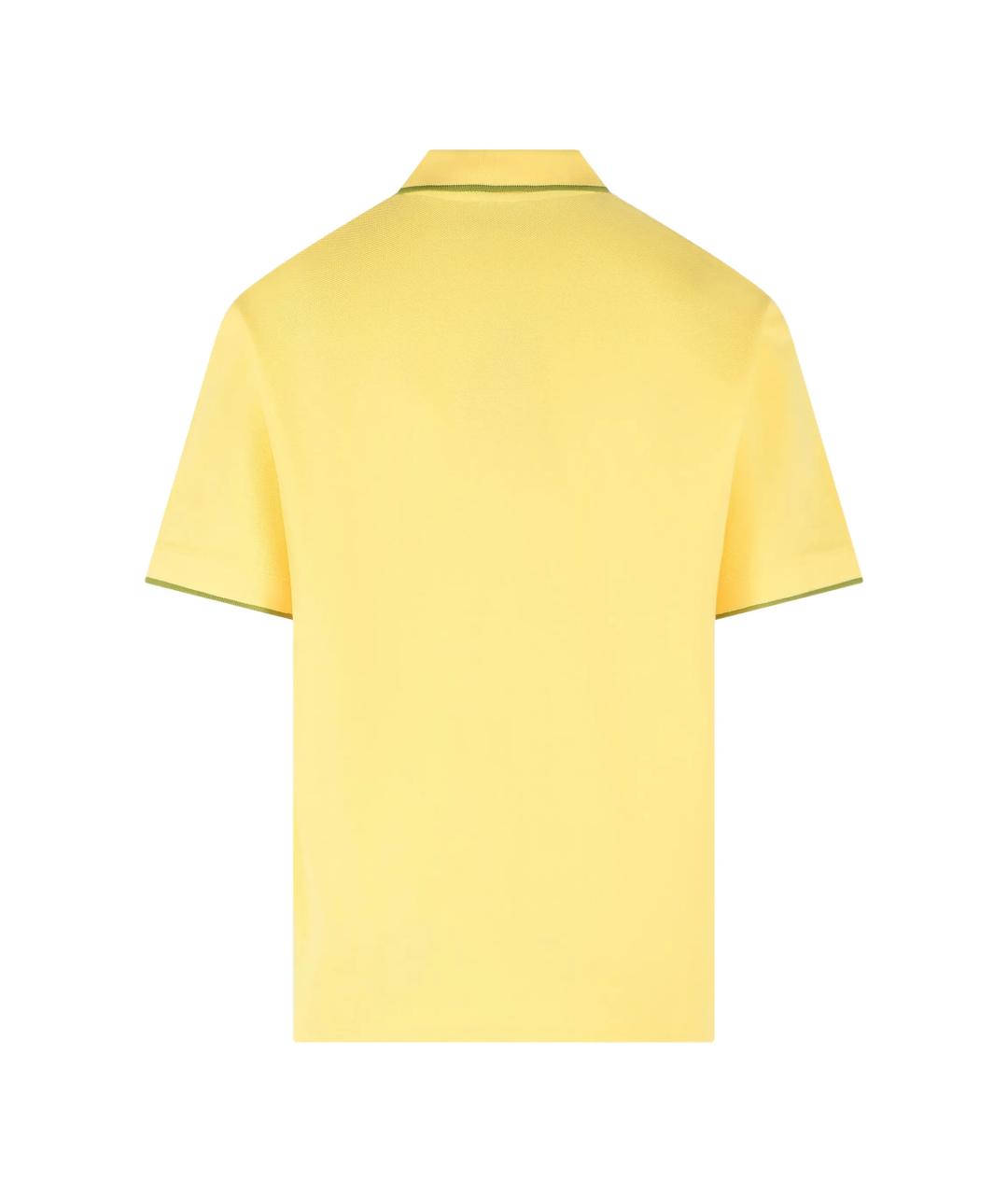 Drole de Monsieur Желтое хлопковое поло с коротким рукавом, фото 3
