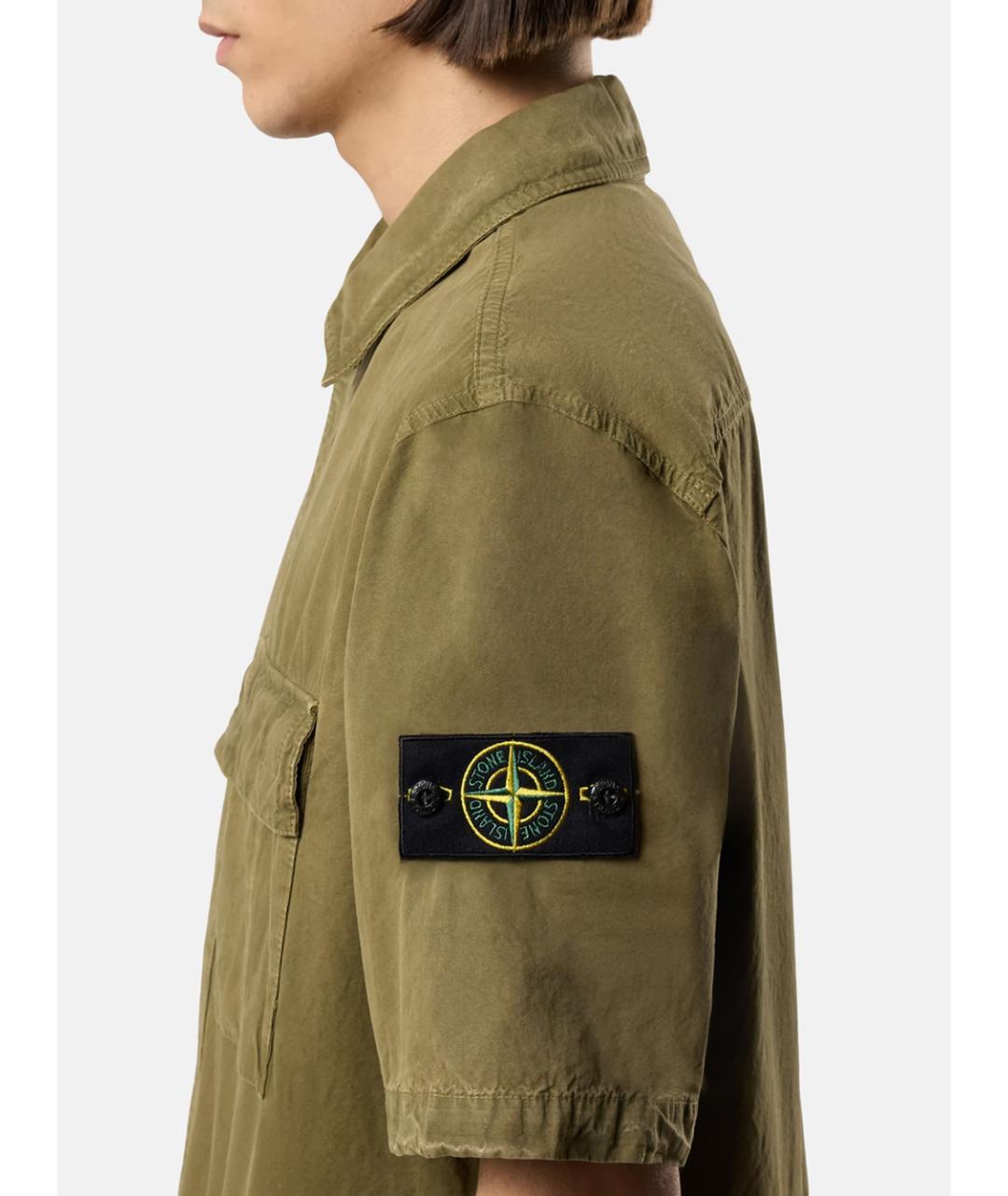 STONE ISLAND Зеленая хлопковая кэжуал рубашка, фото 5