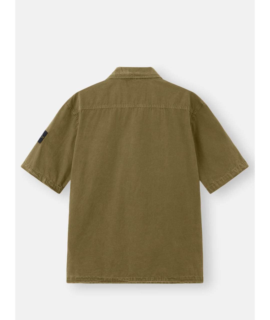 STONE ISLAND Зеленая хлопковая кэжуал рубашка, фото 6