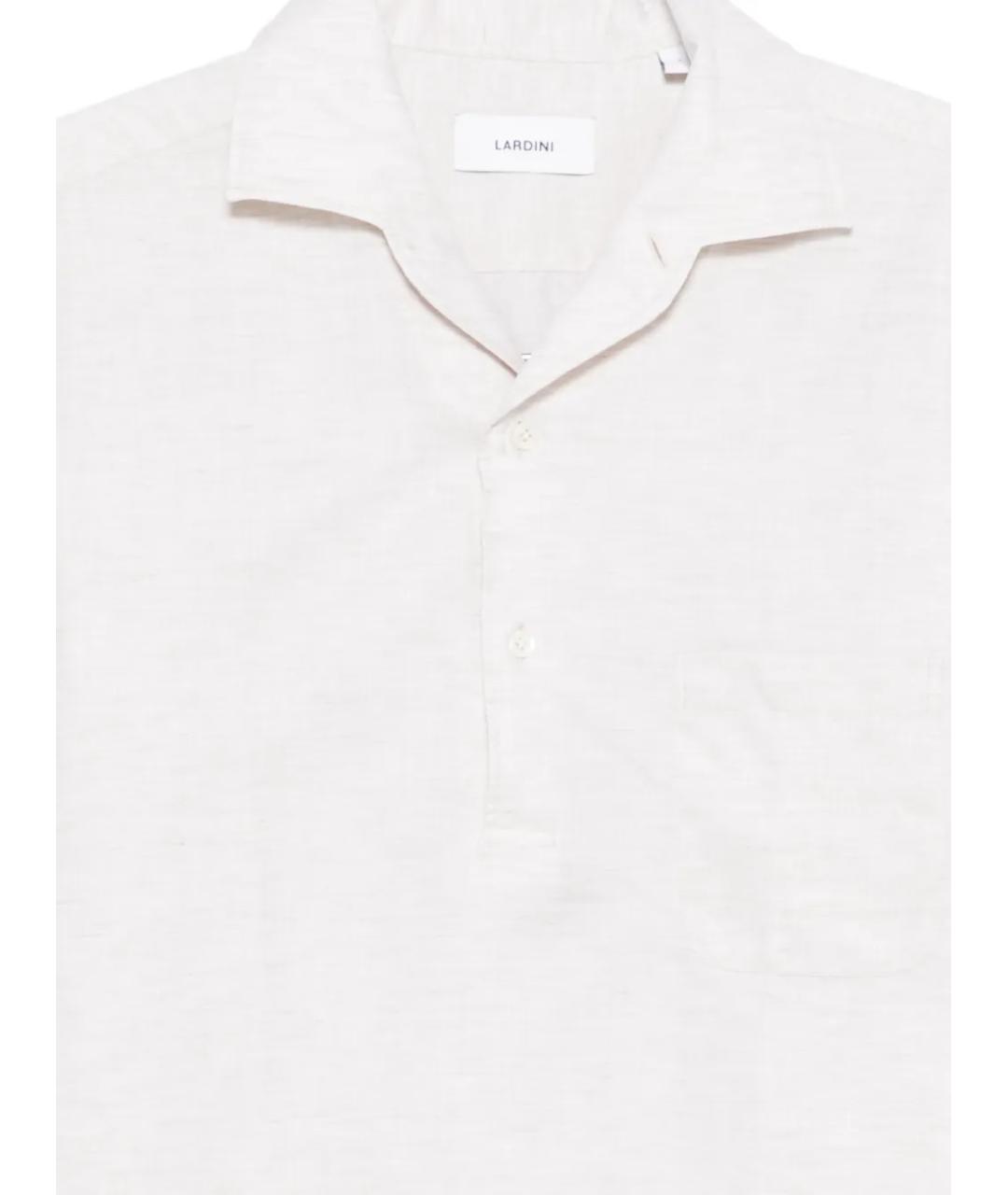 LARDINI Бежевая хлопковая кэжуал рубашка, фото 3