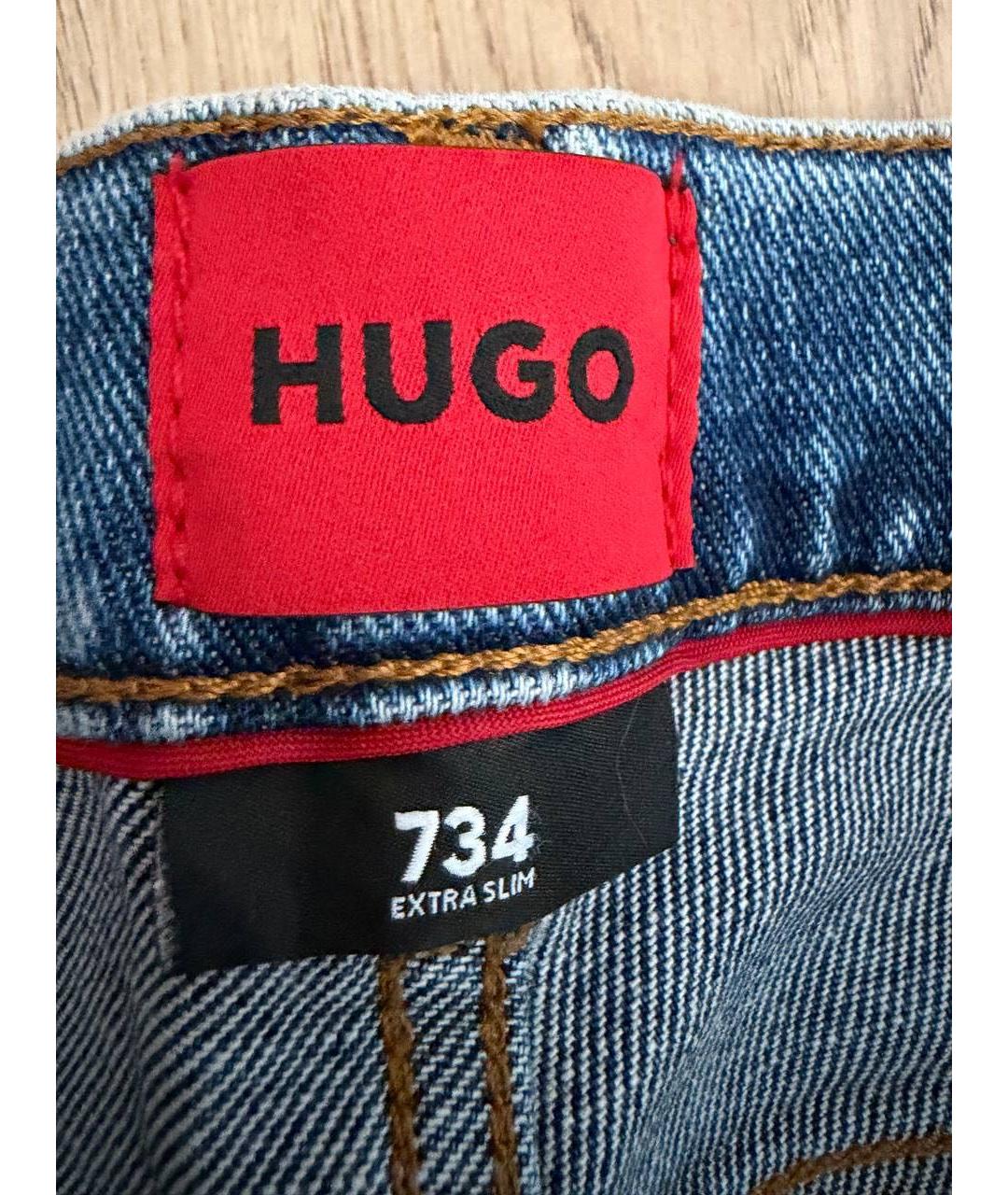 HUGO BOSS Темно-синие хлопковые джинсы скинни, фото 3