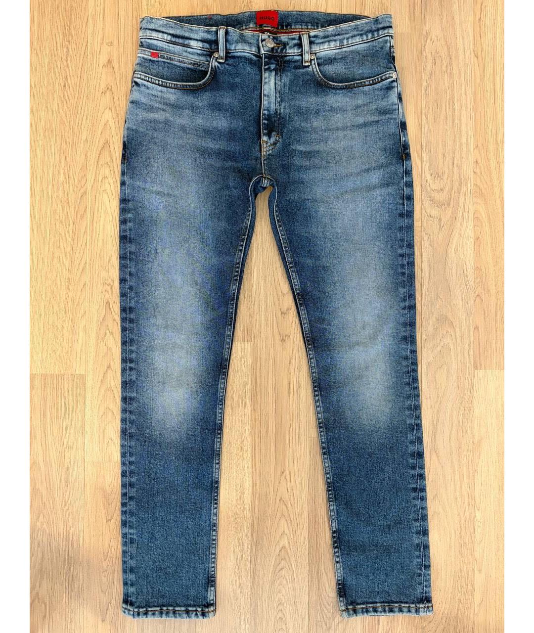 HUGO BOSS Темно-синие хлопковые джинсы скинни, фото 5