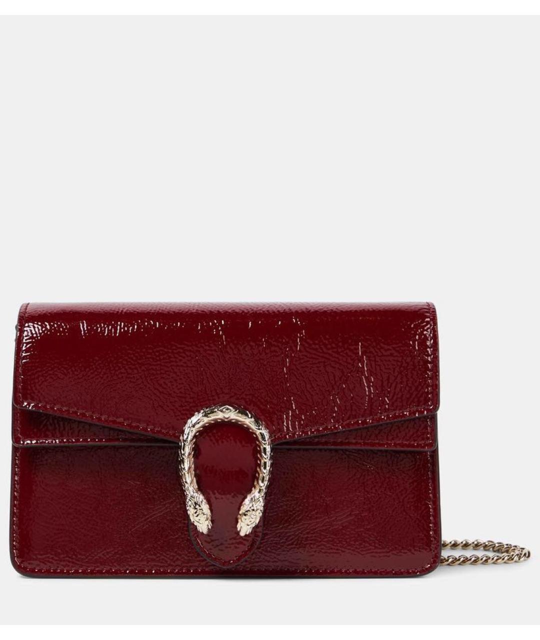 GUCCI Бордовая кожаная сумка через плечо, фото 8