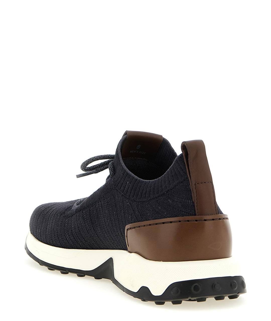 TOD'S Серые текстильные низкие кроссовки / кеды, фото 3