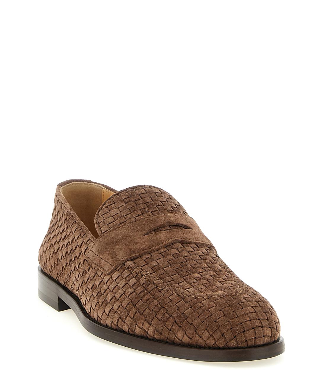 BRUNELLO CUCINELLI Коричневые замшевые лоферы, фото 2