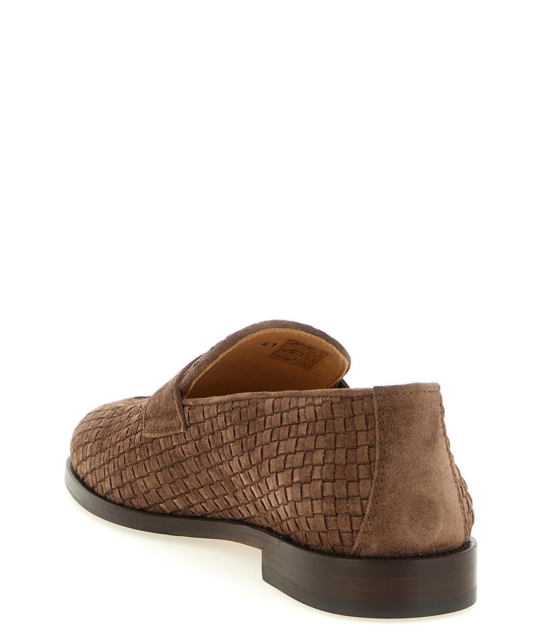 BRUNELLO CUCINELLI Коричневые замшевые лоферы, фото 3