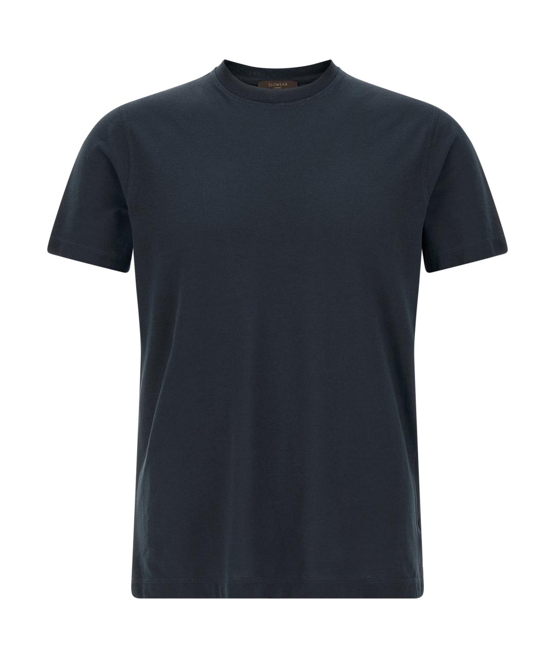 ZANONE Темно-синяя хлопковая футболка, фото 1