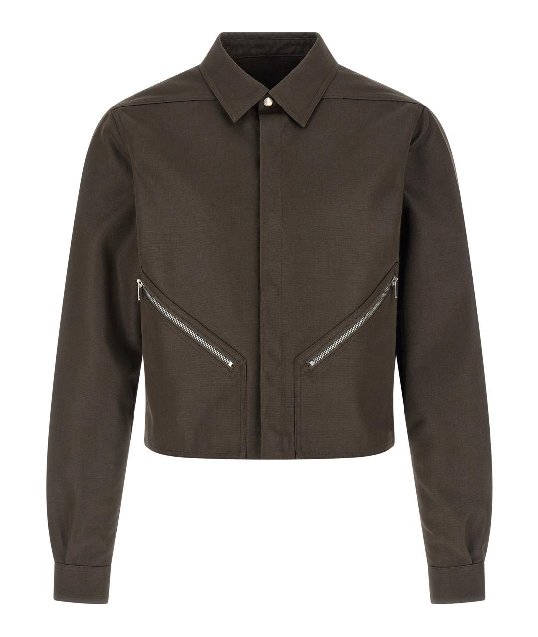 RICK OWENS Коричневая хлопковая кэжуал рубашка, фото 1