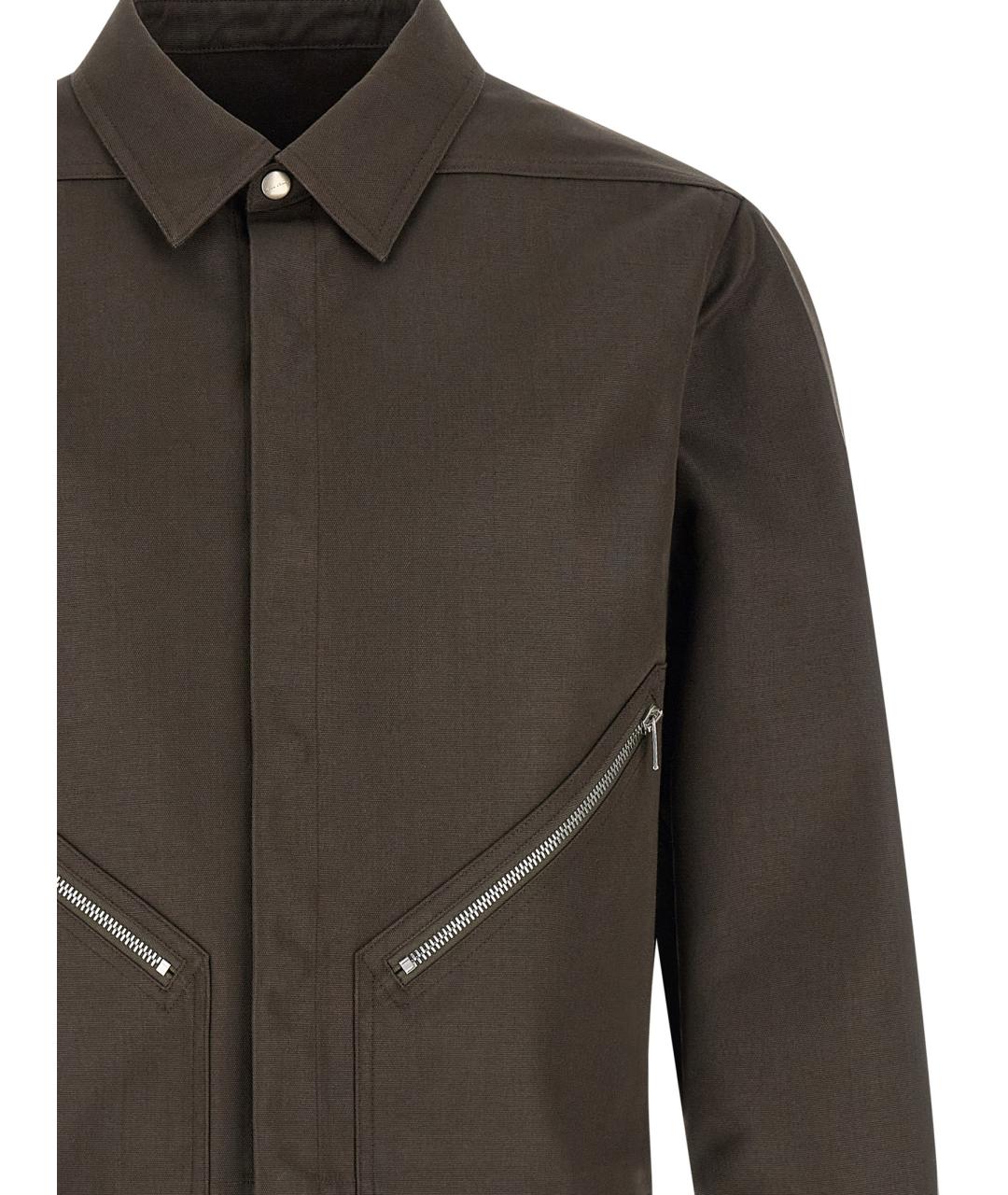 RICK OWENS Коричневая хлопковая кэжуал рубашка, фото 3