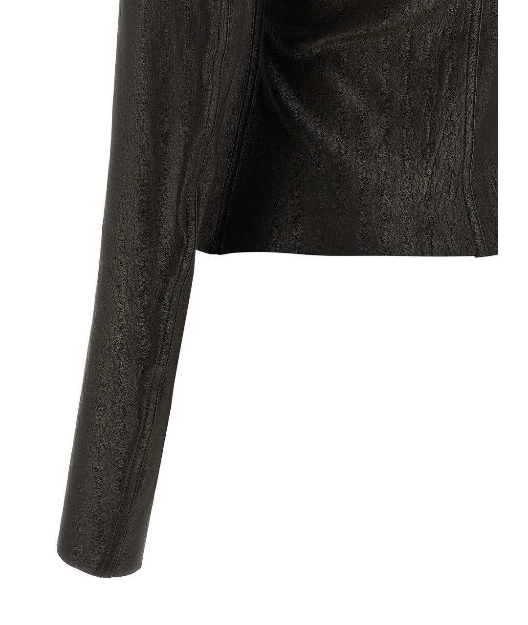 RICK OWENS Черная кожаная куртка, фото 4