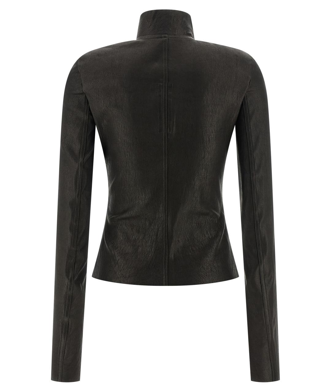 RICK OWENS Черная кожаная куртка, фото 2