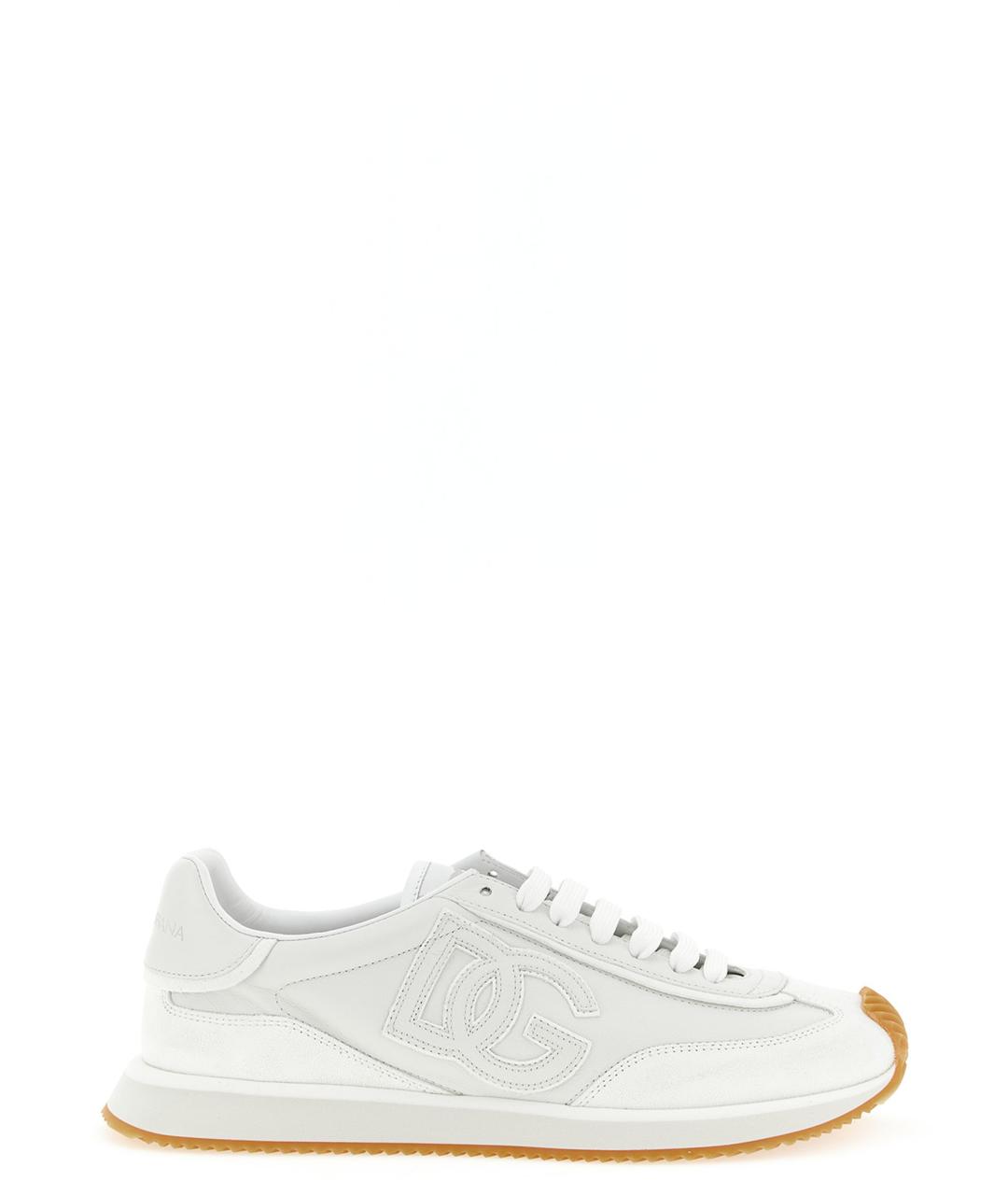 DOLCE&GABBANA Белые кожаные низкие кроссовки / кеды, фото 1