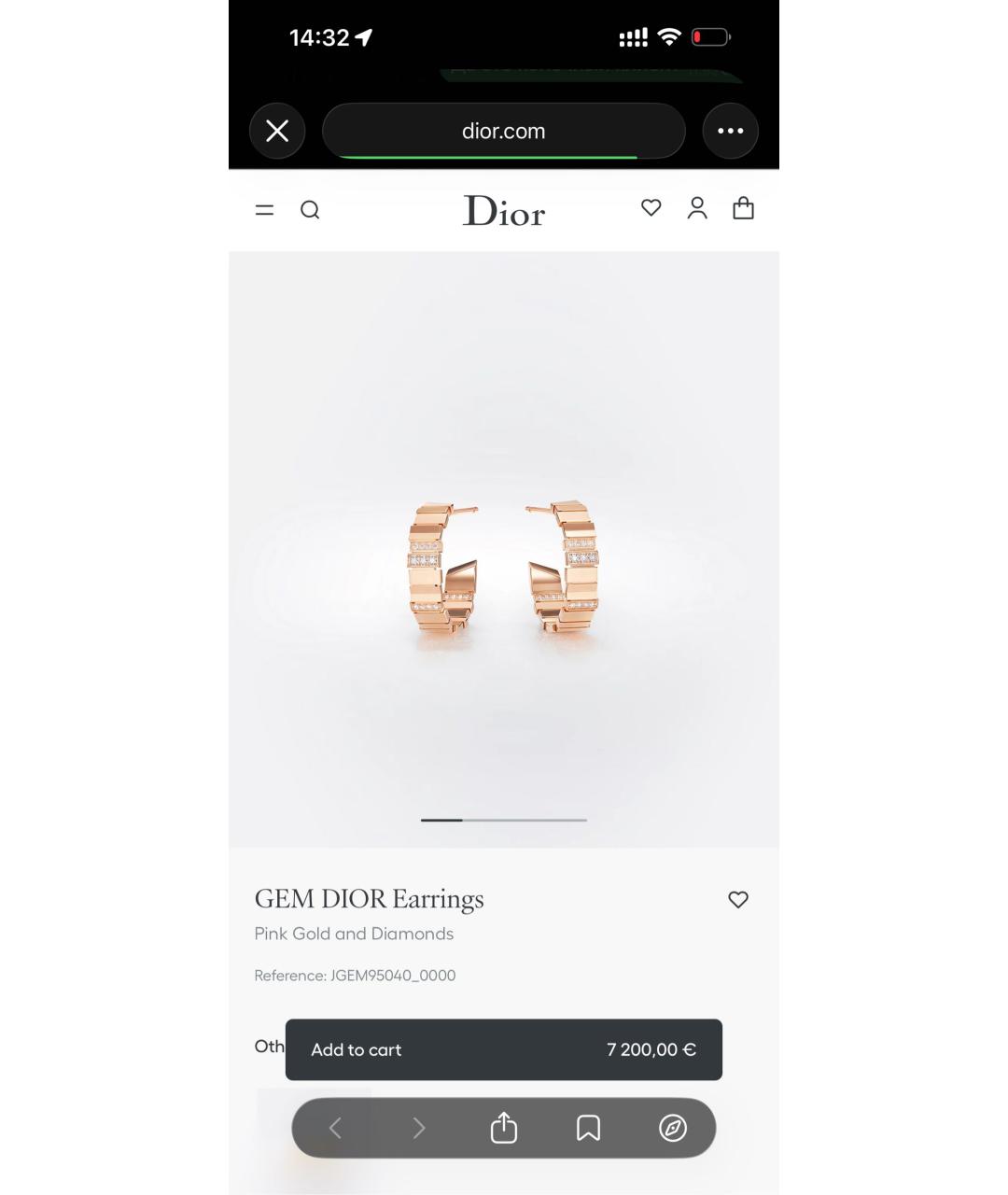 CHRISTIAN DIOR Золотые серьги из розового золота, фото 4