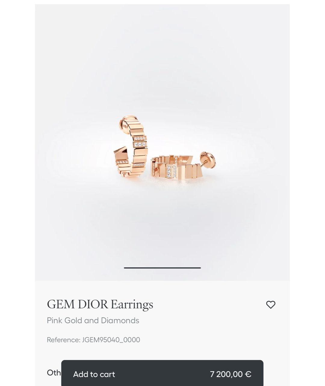 CHRISTIAN DIOR Золотые серьги из розового золота, фото 5